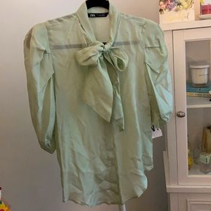 Sage Green NWT Zara Blouse